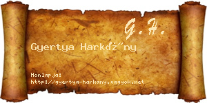 Gyertya Harkány névjegykártya